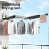 Folding Clothes Rack Aluminum Clothes Hangers Black Wall Mount Rack Drying Rack Sucker Install Clothes Home Laundry Clothesline