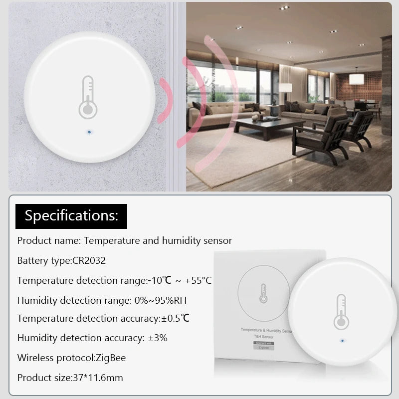 Tuya Smart Temperature And Humidity Sensor Indoor Thermometer Monitor For Home Work With Alexa Home Assistant