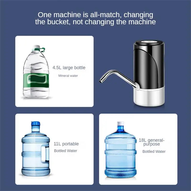 Water Dispenser Pump Water Dispenser One Key Automatic Switch Drinking Fountain Bottle Dispensers Mini Cooler Drinkware Kitchen