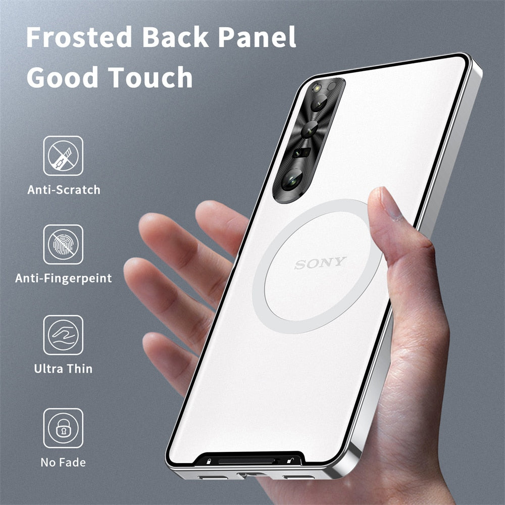 Luxury Metal Frame Phone Case For Sony Xperia 1 V Case Shockproof Full Lens Protection Cover Funda For Sony Xperia 1 10 IV Case