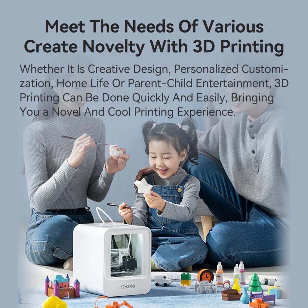 KOKONI 3D Printer Multifunctional Smart  APP Control Photo Modeling Mini portable Printer for school education with child toys