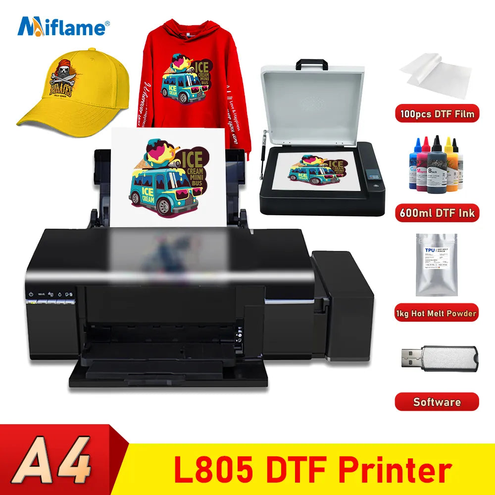 L805 DTF Printing Machine A4 DTF Printer Direct to Film Transfer Printer A4 L805 Impressora DTF For all Textile tshirt Printer