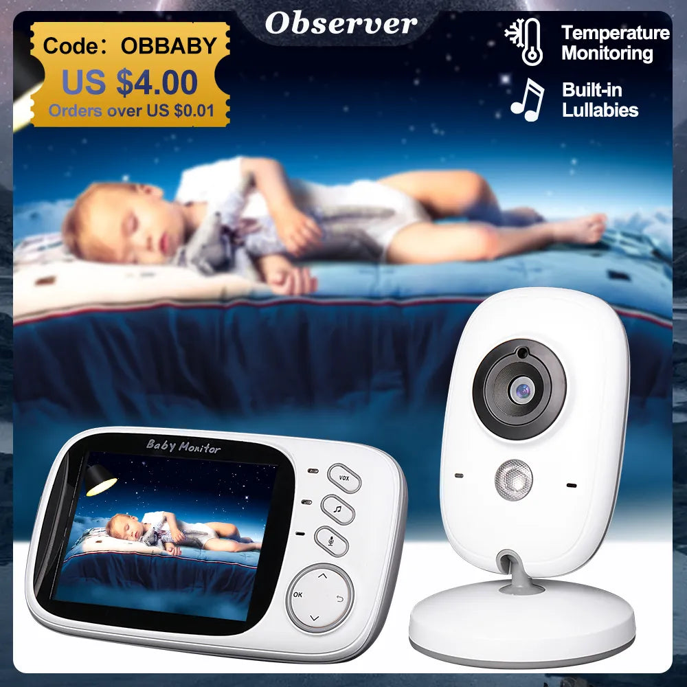 VB603 Video Baby Monitor 2.4G Mother Kids Two-way Audio Night Vision Surveillance Cameras with Temperature Display Baby Items