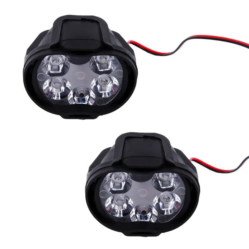 6 LED Motorcycle Headlight High Bright Waterproof Spot Light Brightness Auxiliary Spotlights Scooters Work Light Switch Button