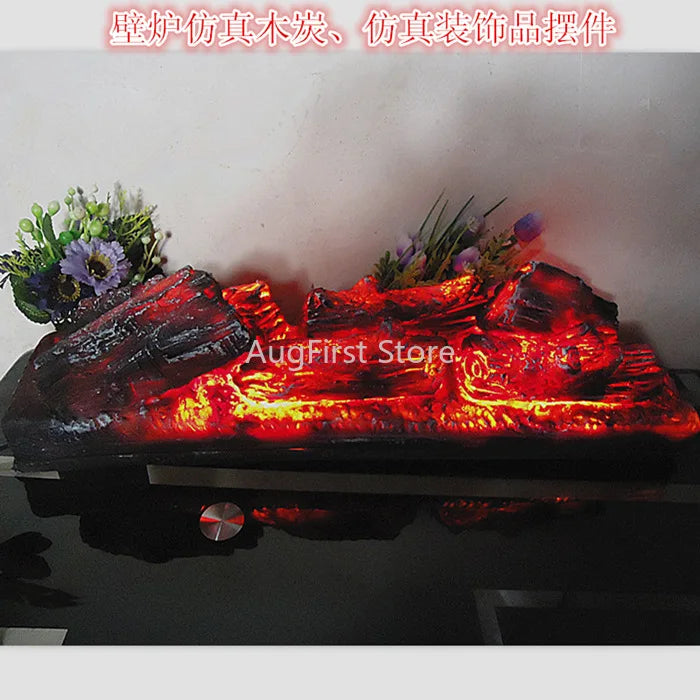 Electric fireplace simulation charcoal fake firewood Bonfire shoot props museum hall decorations craft Halloween Christmas party