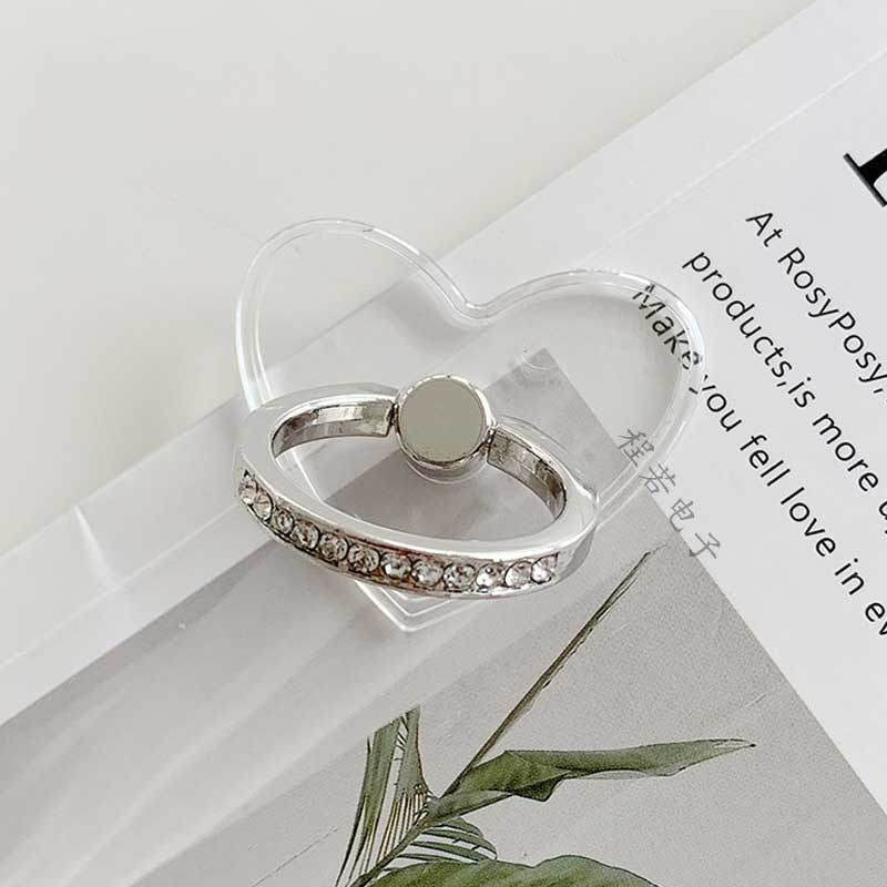 Transparent Finger Ring Holder Diamond Ring Phone Stand Holder for Cellphone Finger Grip Rotatable Phone Support Mount Accessory