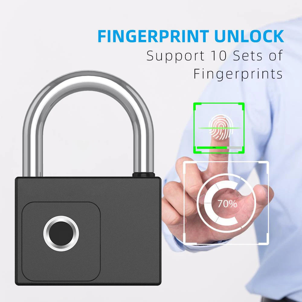Tuya Smart Home Fingerprint Locks Padlock Waterproof Bluetooth Biometric Electronic Lock USB Rechargeable Security Protection