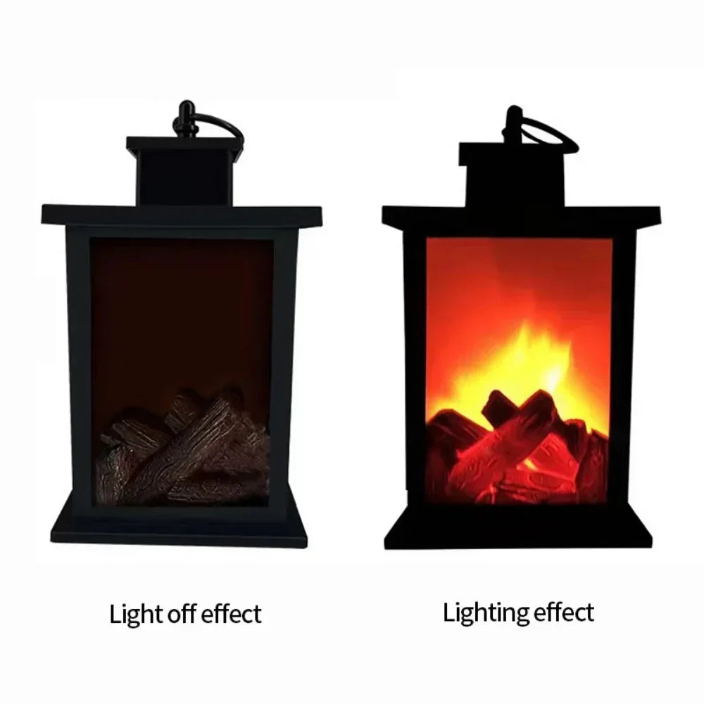 LED Night Light 3D Fake Flame Design Fireplace Ornament for Home Garden Electric Simulation Fire Flames Lamp Christmas Decor