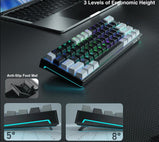 AULA F3261 RGB effect USB Mini Mechanical Gaming Keyboard Red Switch 61 Keys Wired Separated detachable cable for Mac Windows