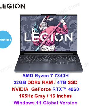 Lenovo Legion R9000X Esports Gaming Laptop AMD R7 7840H RTX 4060 16GB/32GB RAM 1T/2T SSD 16-inch 430Nits 165Hz 2023 Notebook PC
