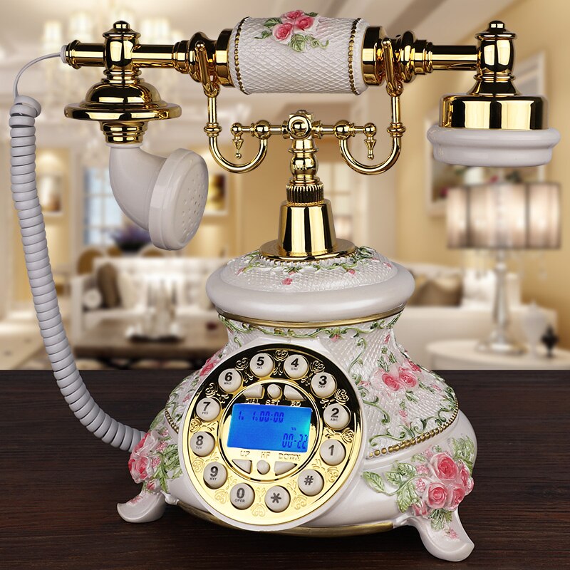 Retro Fixed Telephones Old Vintage Wired Home Landline Phones Push Button Dial And Rotary Dial Classic European Style