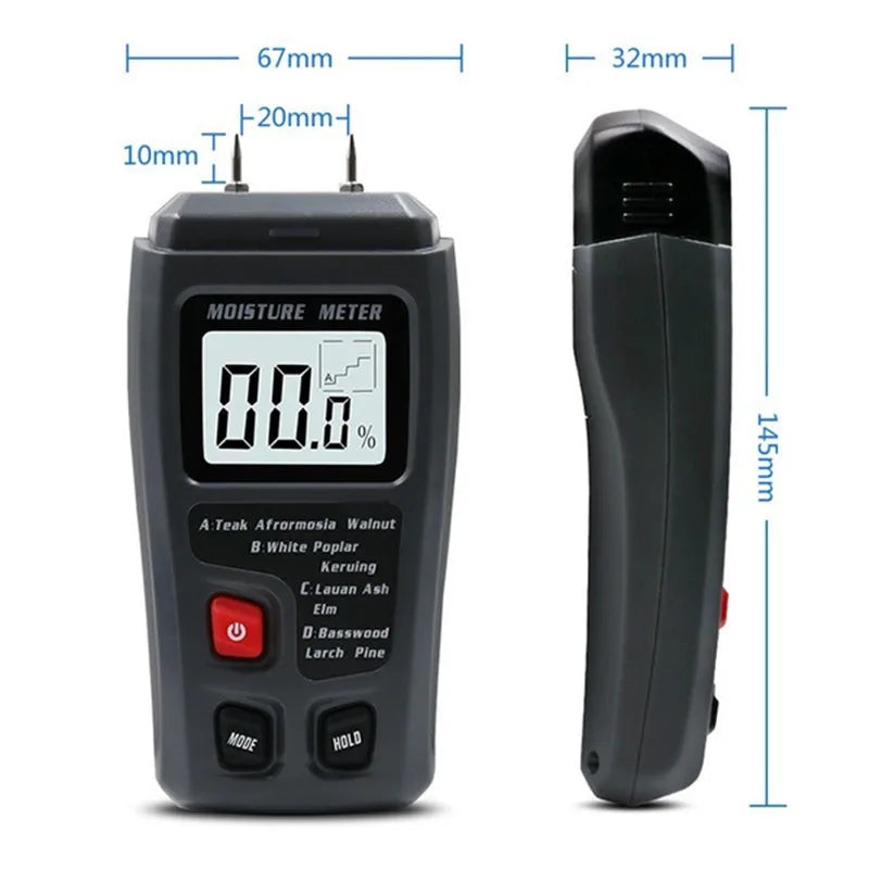 1PC MT10 Hygrometer Accurate Large LCD Display Wood Moisture Tester Digital Wall Moisture Detector Wood Moisture Meter Tools