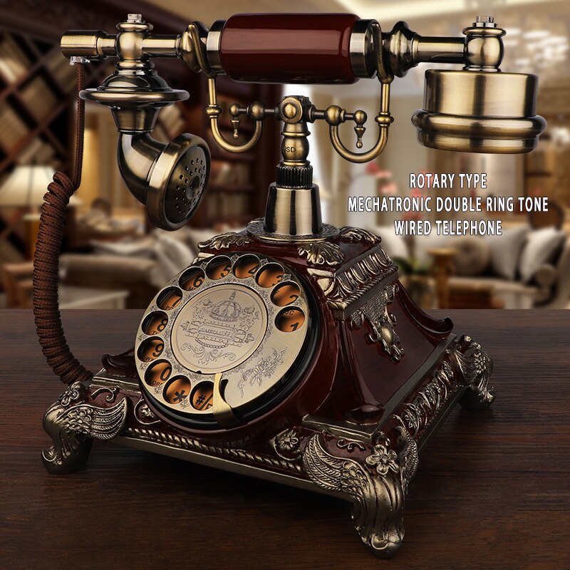 Retro Fixed Telephones Old Vintage Wired Home Landline Phone Push-button Dial And Rotary Dial Classic Nostalgic Best Gift