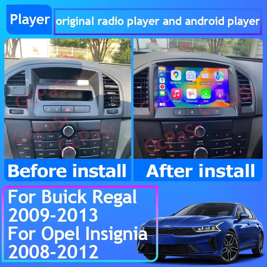 Car Radio Carplay Android 13 For Opel Insignia 2008 - 2012 For Buick Regal 2009 - 2013 Navigation GPS Stereo 4G Wifi No 2din DVD