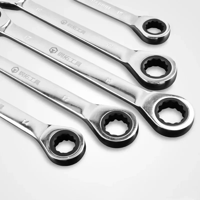 72teeth 8-19mm Ratcheting Box Combination Wrenches for Car Repair Ring Spanner Hand Tools A Set of Key Ratchet handle Wrench Set