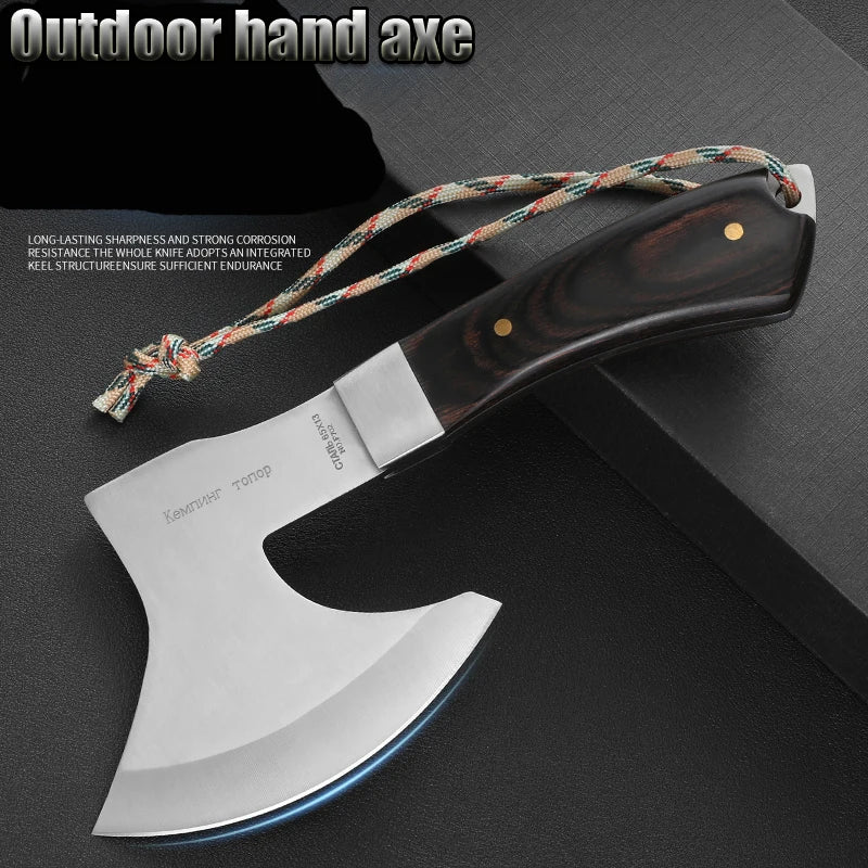 Outdoor Axe Integrated Shaping Hand Axe Camping Self Defense Wilderness Survival Emergency Tree Cutting Wooden Portable Sharp Ax