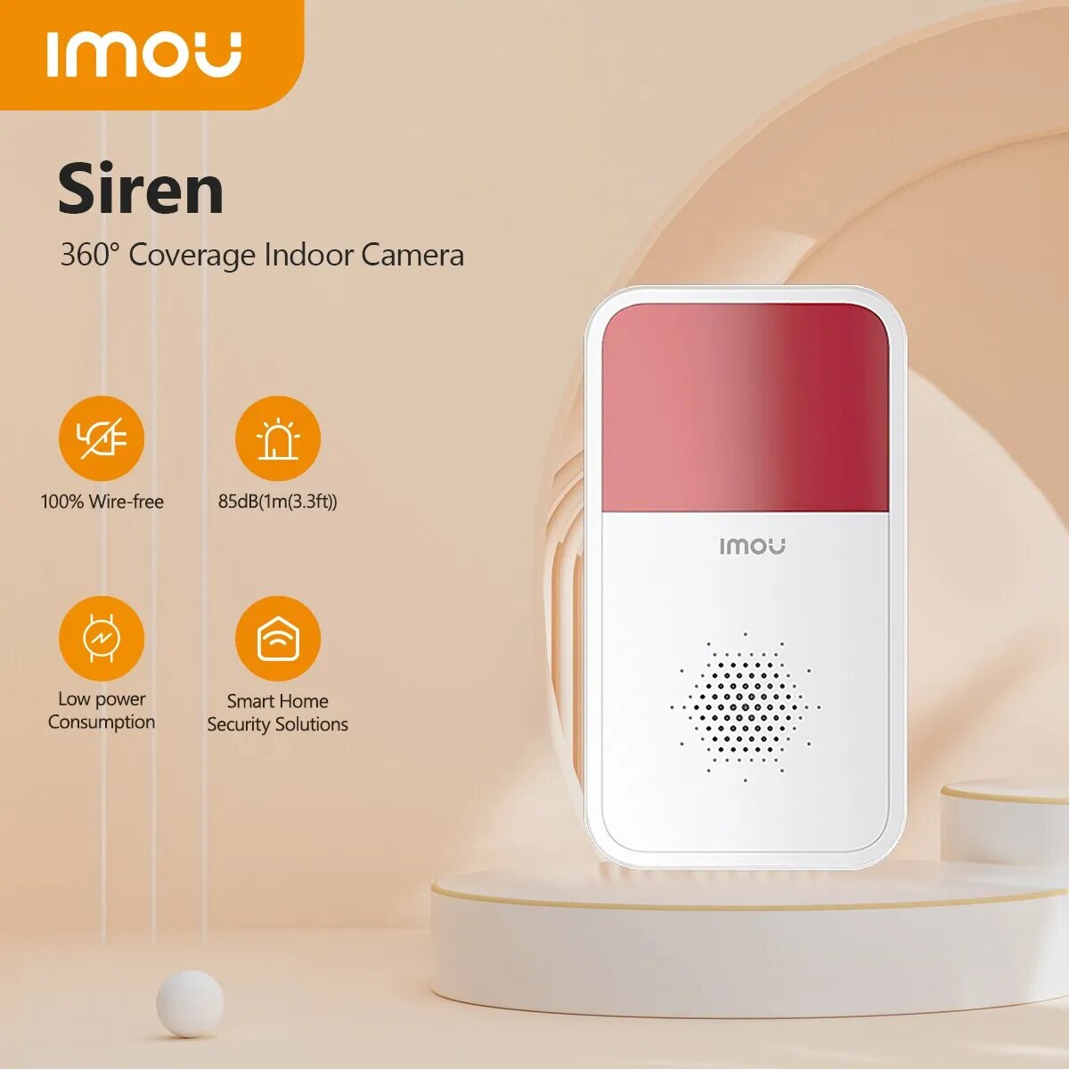 IMOU Smart Wireless Strobe Siren Sound Flash Light Alarm Indoor with Lithium Battery 433Mhz For Home Security Alarm System