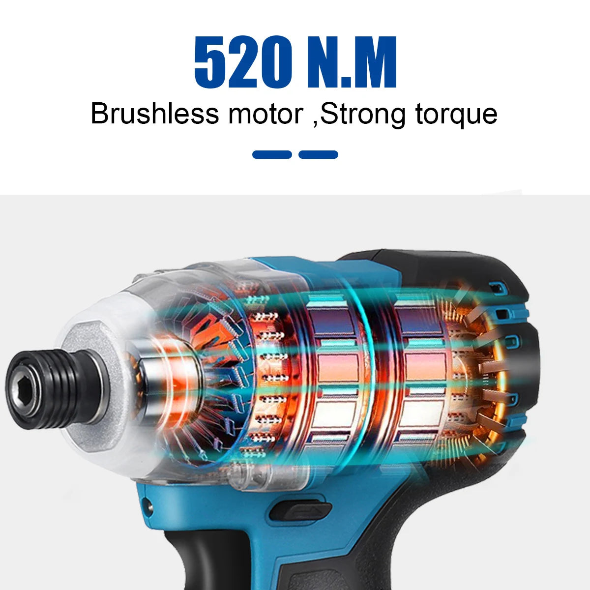 Drillpro 18V Electric Screwdriver 520N.m Brushless Cordless Screwdriver Impact Drill Impact Driver For Makita Battery