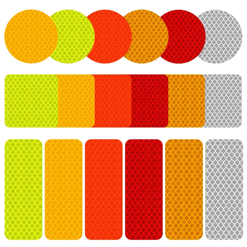 10Pcs Car Reflective Tape Safety Warning Colorful Car Bumper Reflective Stickers Secure Motorcycle Electric Vehicle Warning