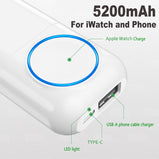 Mini Power Bank 5000mAh Portable External Auxiliary Battery For Apple Watch 7 8 Se Ultra iPhone 14 13 12 Samsung S22 S23 Xiaomi