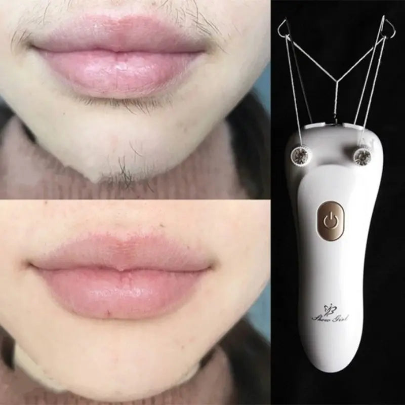 Mini Electric Facial Body Hair Removal USB Cotton Thread Epilator Shaver Trimmer Devices for Women Neck Lip Chin Arm Leg