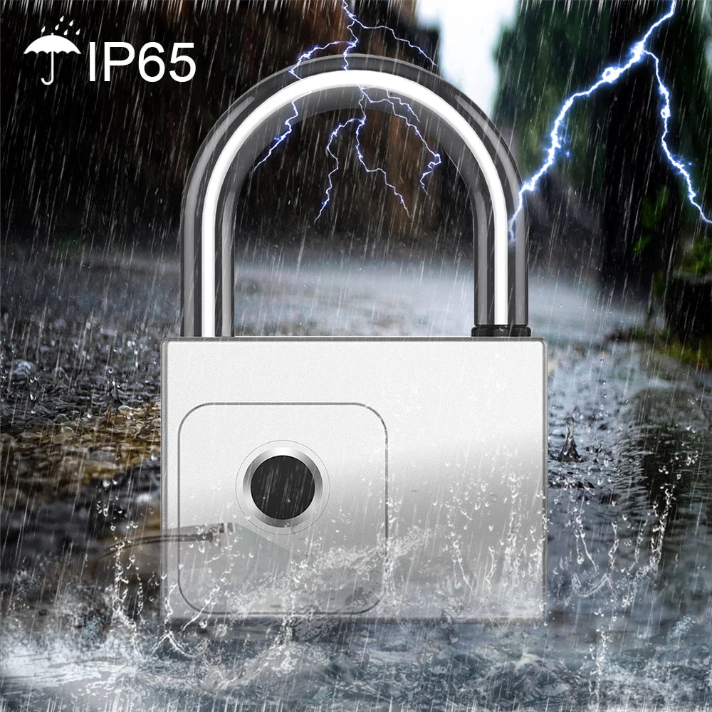 Tuya BLE Smart Fingerprint Padlock Waterproof USB Charging 0.2sec Unlock Portable Anti-theft Zinc Padlock P70