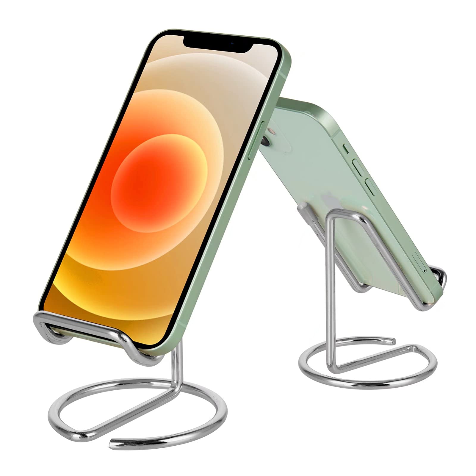 Cell Phone Stand for Desk, Business Card Holder,Cute Metal Cell Phone Stand, Metal Wire Cellphone Cradle Dock for Phone Tablet