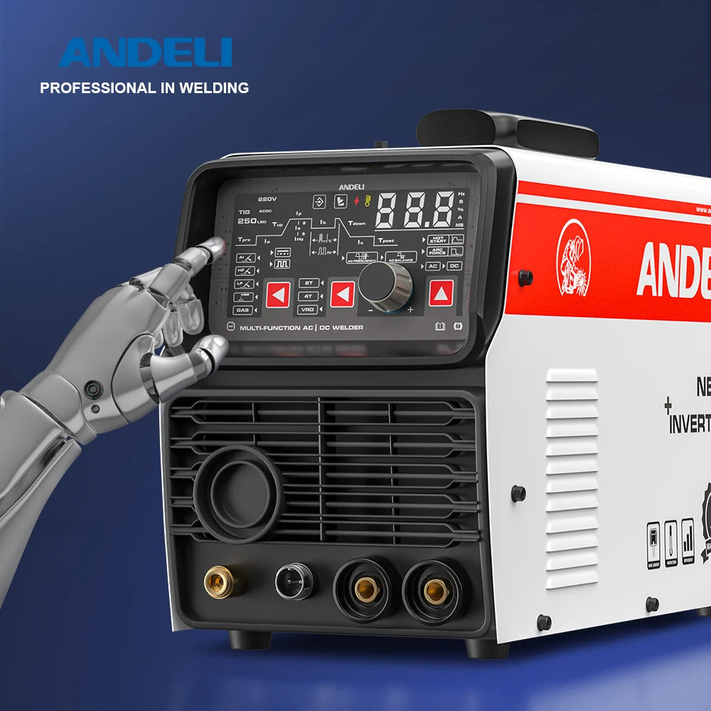 ANDELI TIG-250 AC DC TIG Aluminum Welding Machine HF TIG/LIFT TIG/Pulse TIG/MMA/AC DC Multi-Function Welder Smart welding 220V