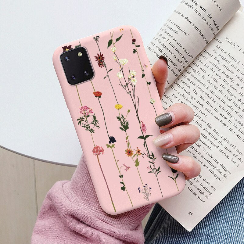 Soft Case For Samsung Galaxy Note 10 Lite Phone Cover Cute Flowers Butterfly Fundas TPU Coque For Samsung Note 10 Lite Bumper