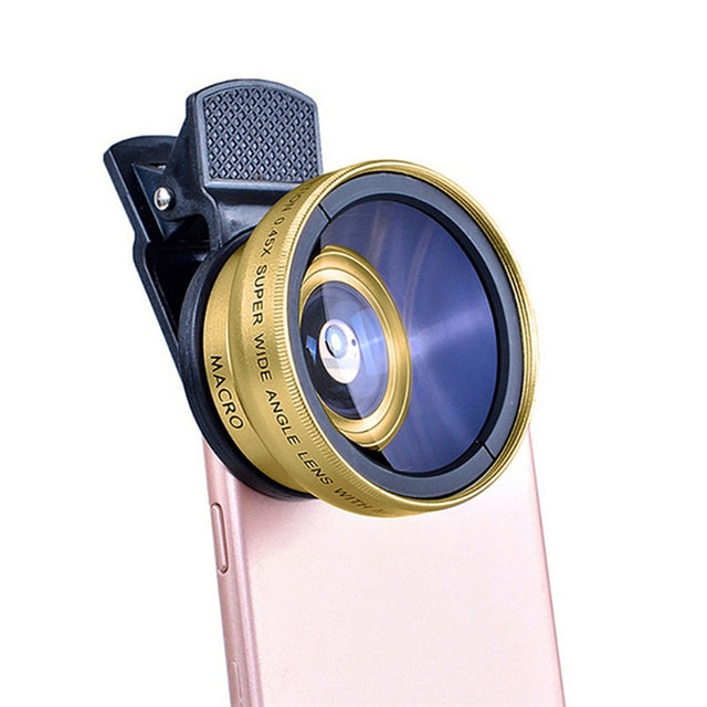 TIDOVE 2 IN 1 Lens Universal Clip 37mm Mobile Phone Lens Professional 0.45x 49uv Super Wide-Angle + Macro HD Lens For iPhone 13