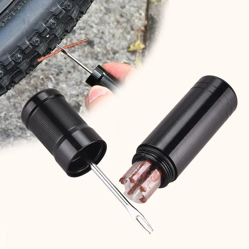 Car Bike Motorcycle Tire Repair Tools Kit with Rubber Strips Tubeless Tyre Puncture Studding Repair Rubber Stripes Sets