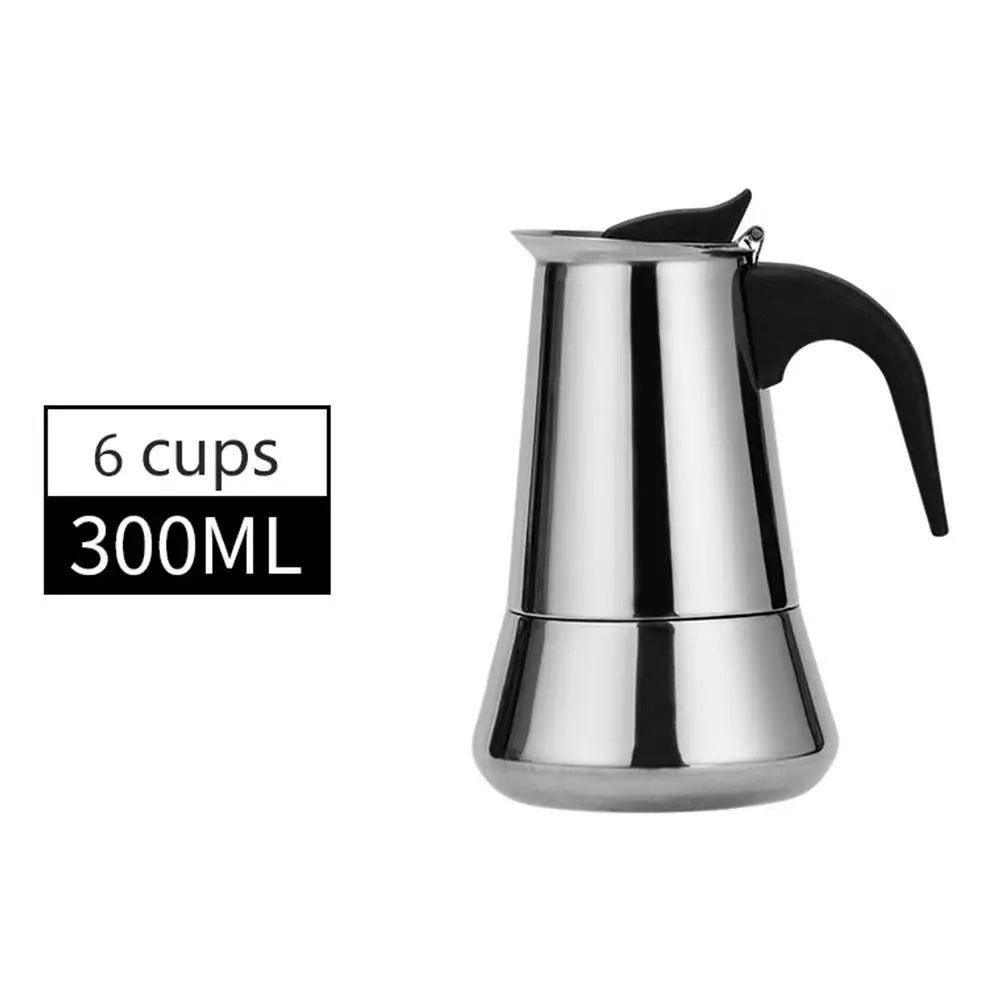 Stove Top Moka Coffee Pot Stainless Steel Filter Italian Espresso Coffee Maker Percolator Tool Mocha Cafetiere 100/200/300/450Ml