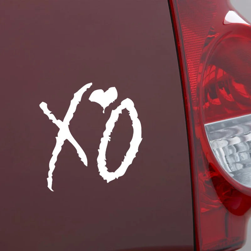 The Weeknd XO PET Sticker Car SUV Truck Window Laptop Wall Art Trim Decal Black Silver-White Universal Waterproof Exterior Parts