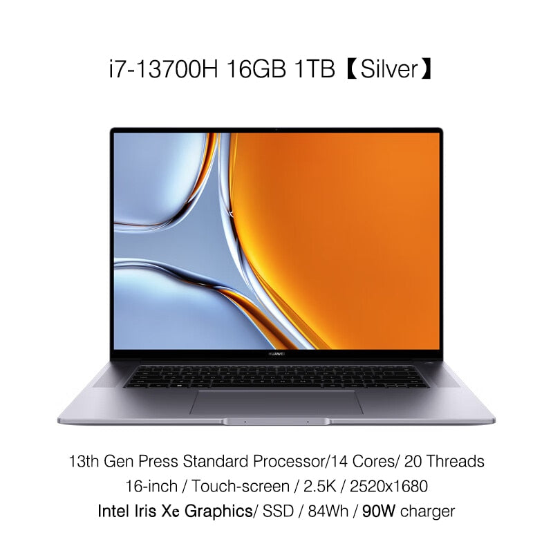 2023 HUAWEI MateBook 16s Laptop i9-13900H/i7-13700H/i5-13500H 16GB/32GB 1TB Netbook 16-inch 2.5K Touchscreen Computer 135W