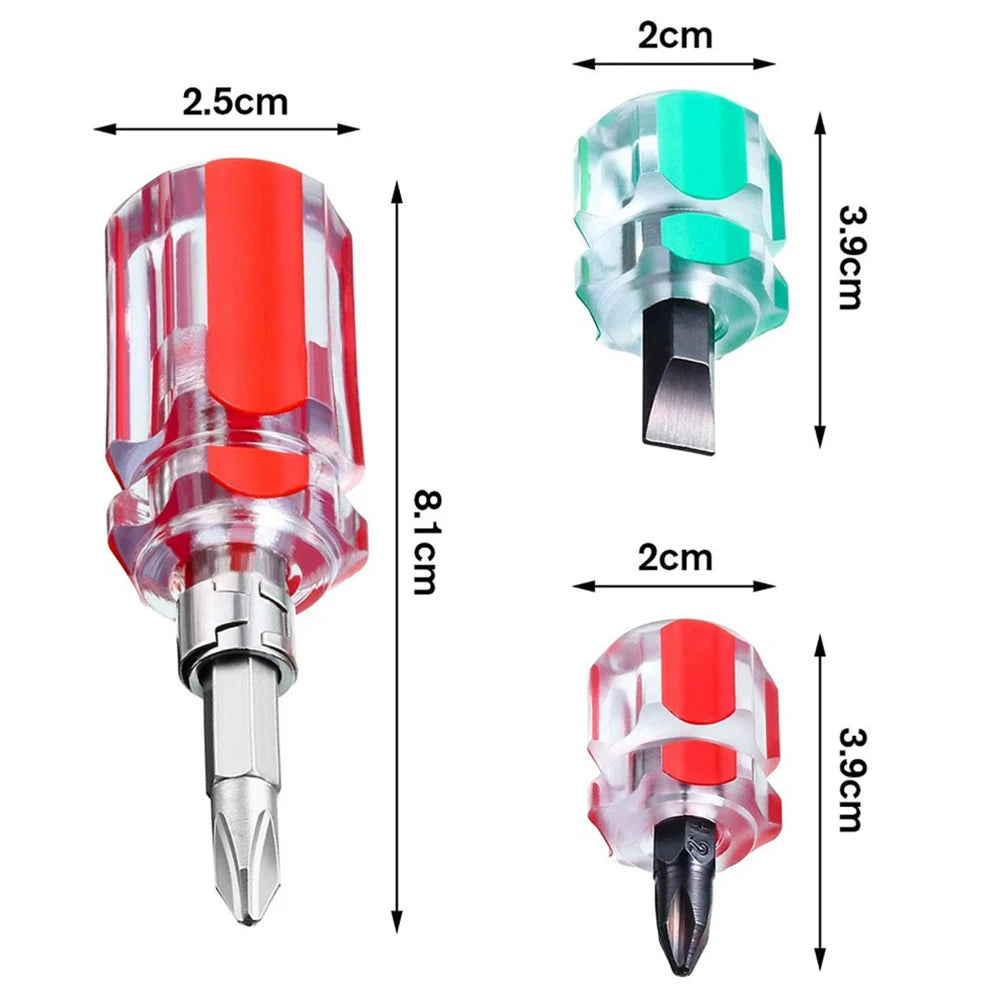 Nutdrivers Screwdriver Short 2-in-1 3pcs DIY Driver Flat Hammer Hand Tools Impact Interchangeable Multifunction