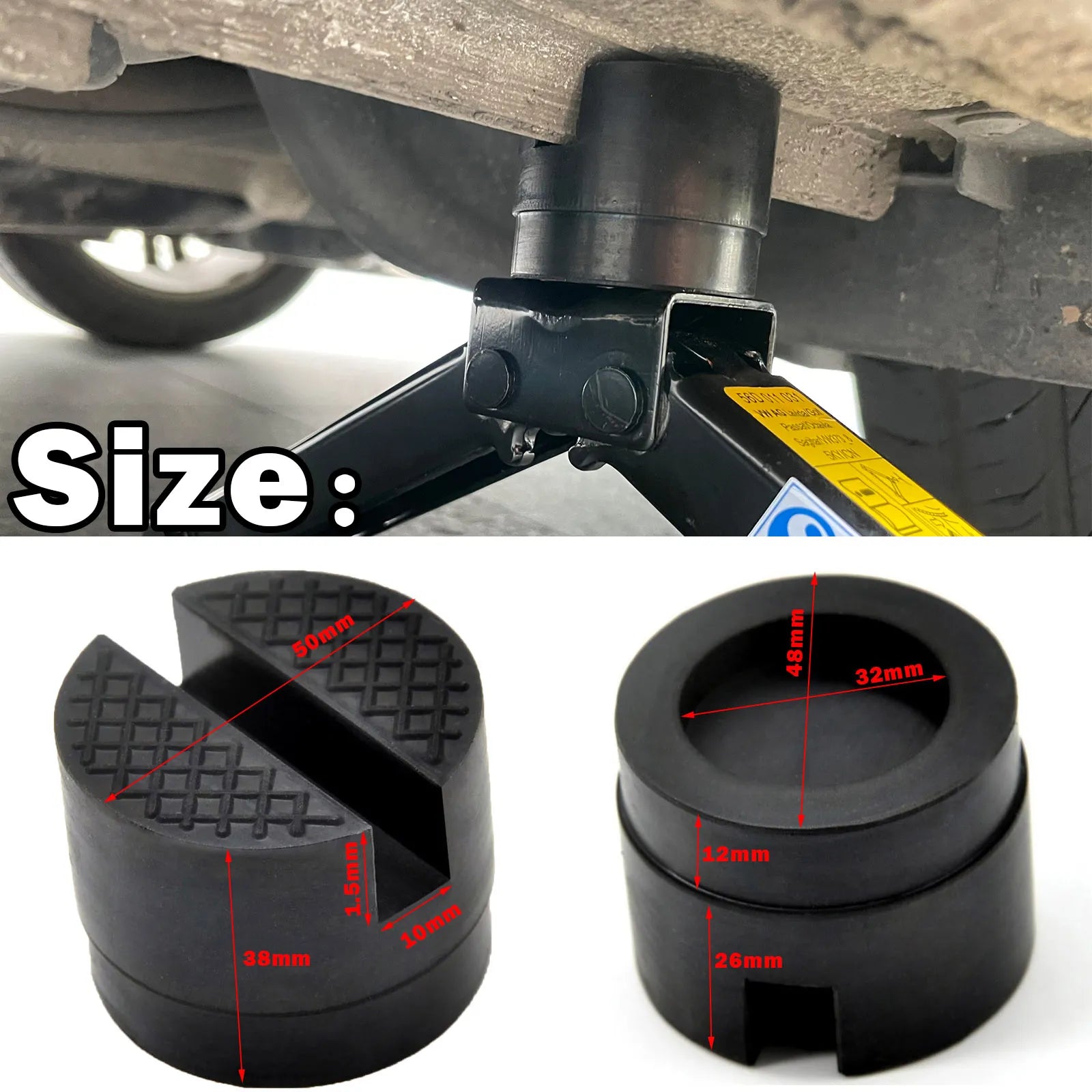 Universal Car Lift Jack Stand Rubber Pads Floor Slotted Car Jack Rubber Pad Frame Protector Adapter Jacking Tool