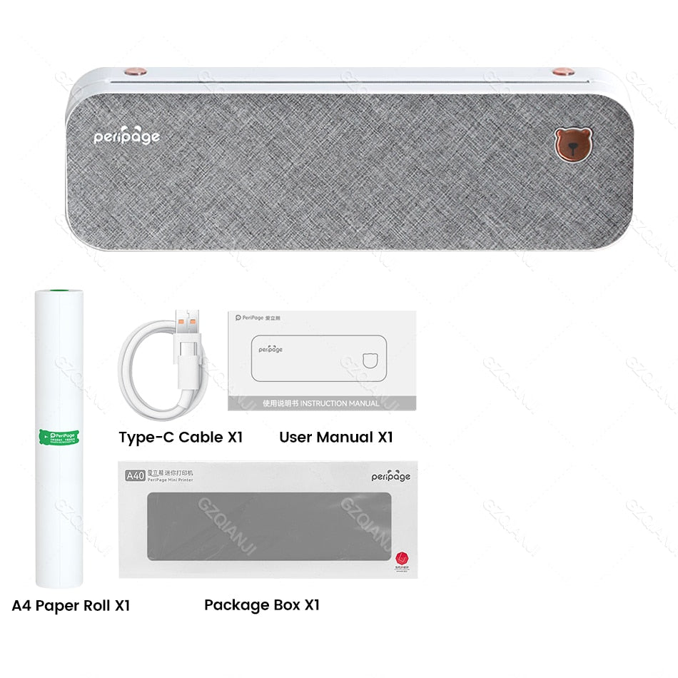 PeriPage A4 Portable Printer Bluetooth Wireless Thermal Label Printer Tattoo Transfer Paper Printing impresora termica tattoo