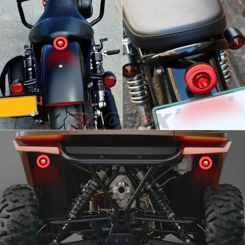 12V Motorcycle LED Taillight Red Warning light Stop Tail Light Brake Rear Lamp Taillight for Cafe racer Chopper Bobber ATV UTV