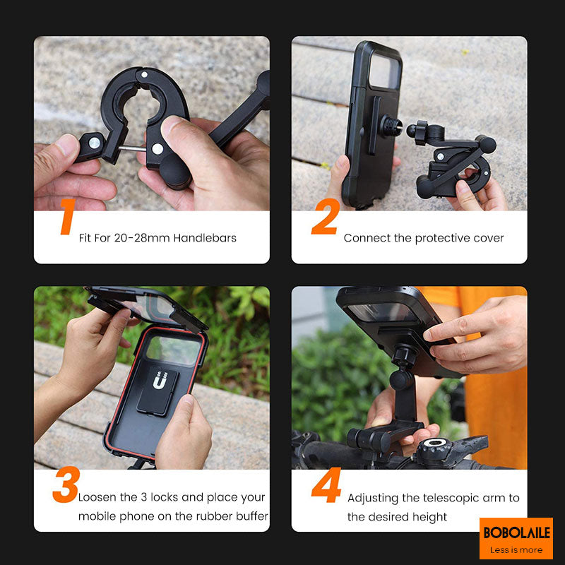 360°Rotation Waterproof Bike Phone Mount Cell Phone Holder for Motorcycle and Bike Handlebars with TPU Touch