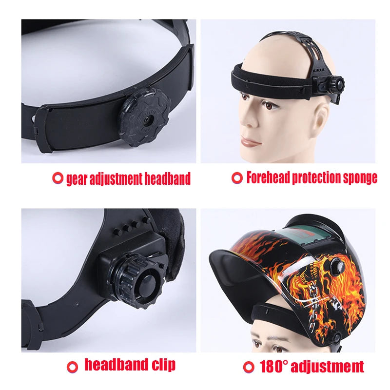 Auto Darkening Helmet Adjustable Range MIG MMA Electric Welding Mask Helmets Welding Lens Caps for Welding Machine Professional