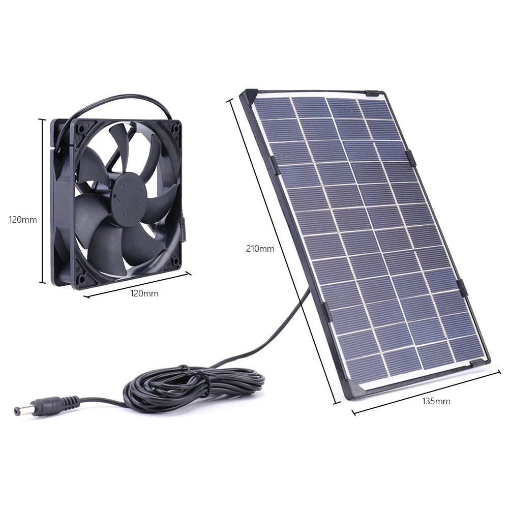 10W 12V Solar Exhaust Fan Air Extractor 5 inch Portable Ventilator Solar Panel