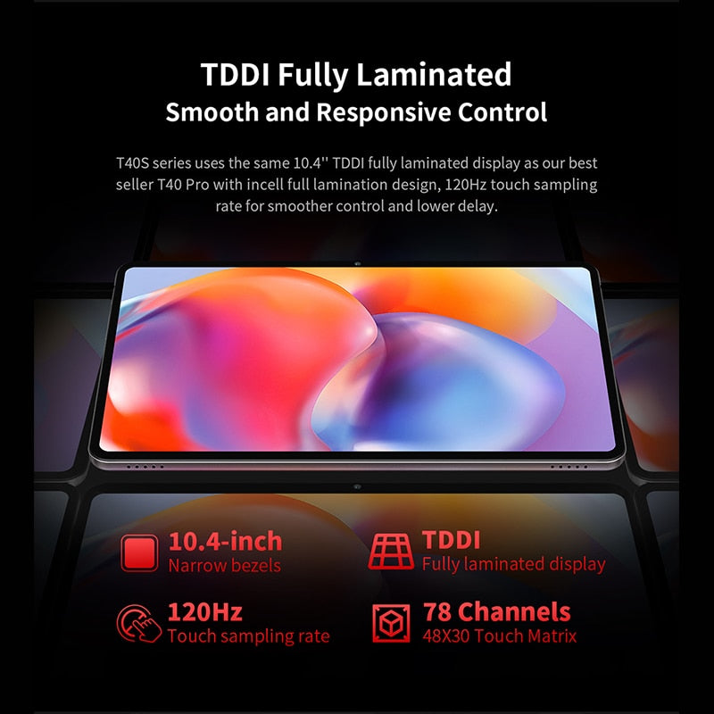 Teclast T40S Tablet 10.4" 2K Display Android 12 Max 8GB RAM 128GB ROM MT8183 8-Core 13MP Camera Type-C Tablet