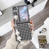 Luxury Camellia Flower Plaid Phone Ccase For OPPO Find N2 Flip 5G CPH243 FindN2Flip Irregularity Pearl Bracelet Shockproof Cover