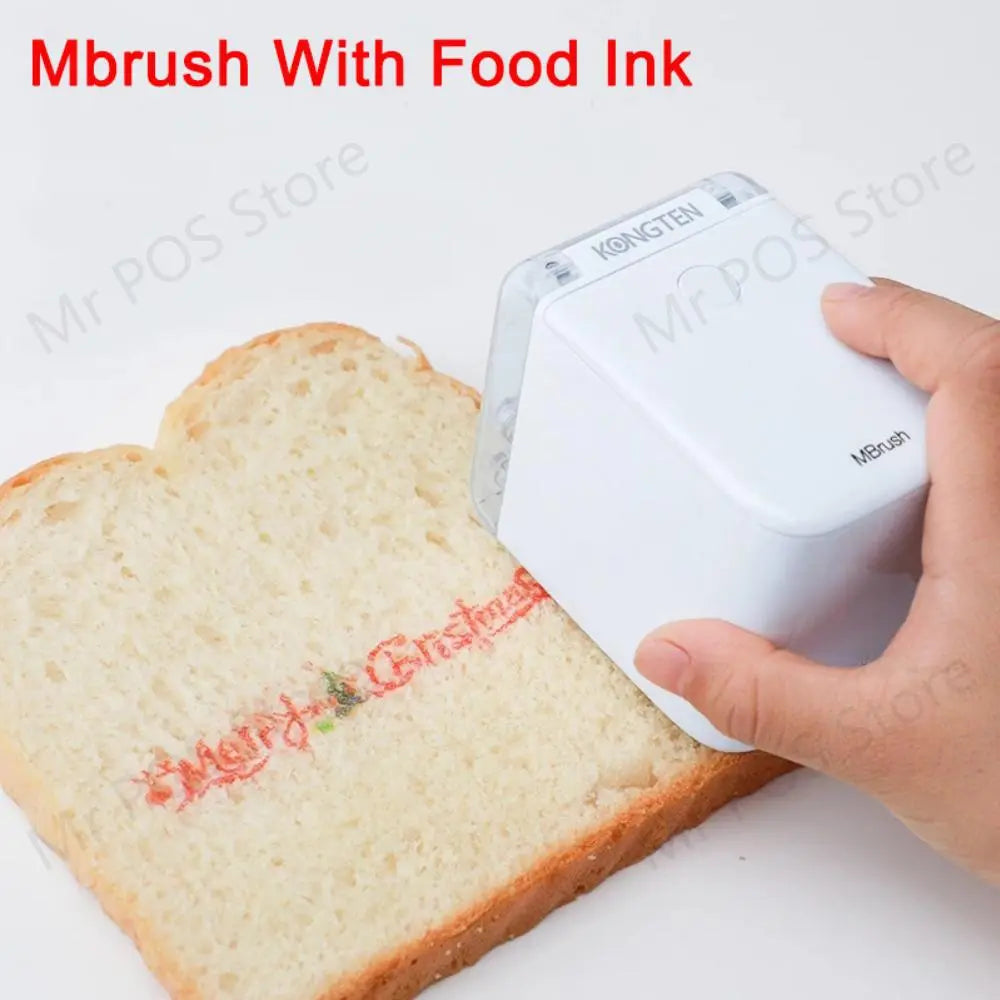 Kongten Mbrush Color Food Portable Printer Handheld Mini Inkjet Cake Printer Customized Wireless Wifi Food Coffee Mrush Ink