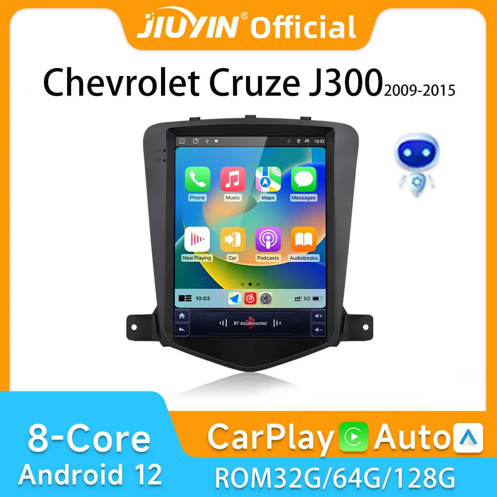 JIUYIN Android Stereo Car Radio For Chevrolet Cruze J300 2008-2015 Multimedia Player GPS 2din Carplay Auto DVD 4G WIFI