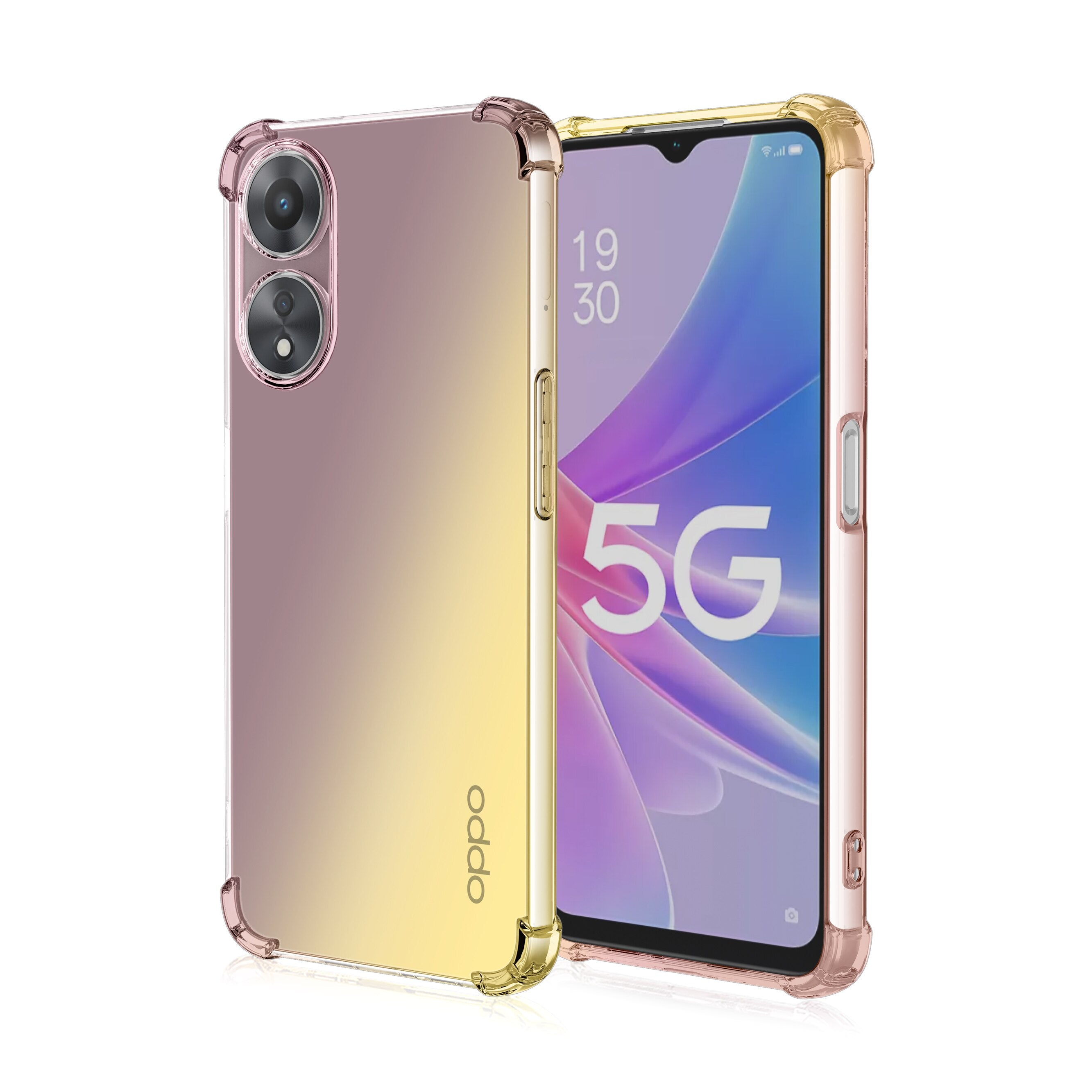 Phone Case for Oppo A78 5G A16 A16s A54s A96 4G A76 4G A94 5G A72 A52 Clear Gradient Anti Scratch Flexible TPU Shockproof Cover