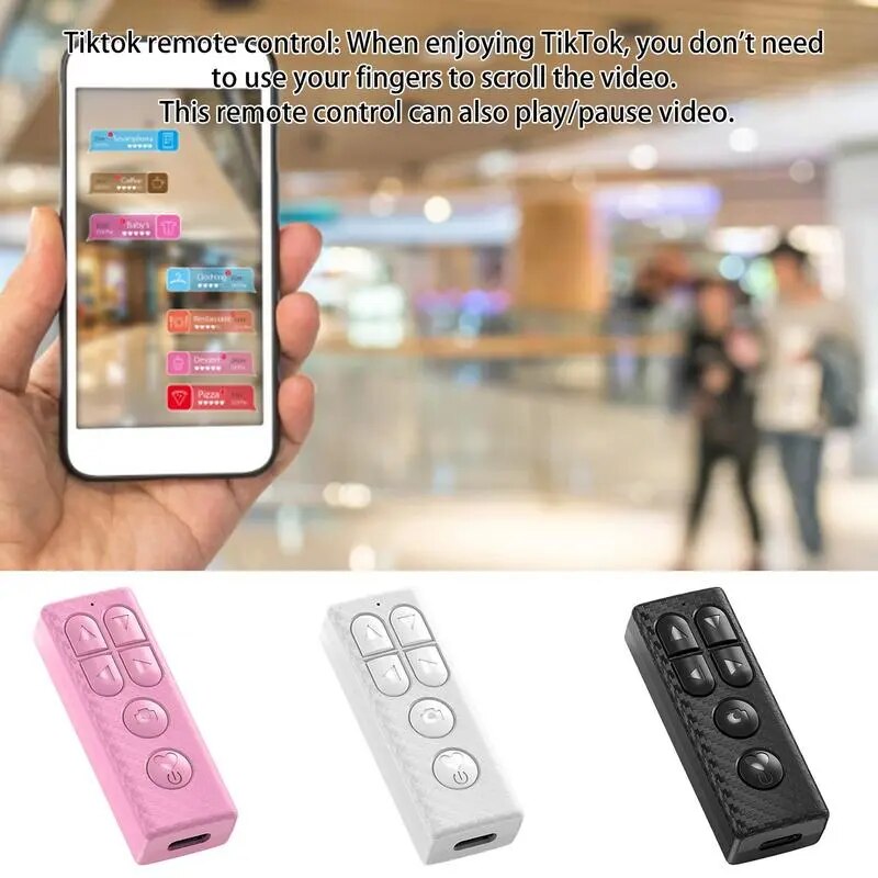 Universal Phone Selfie Shutter BluetoothS Remote Video Camera Controller Rechargeable Camera Remote ForTiktok Page Turning