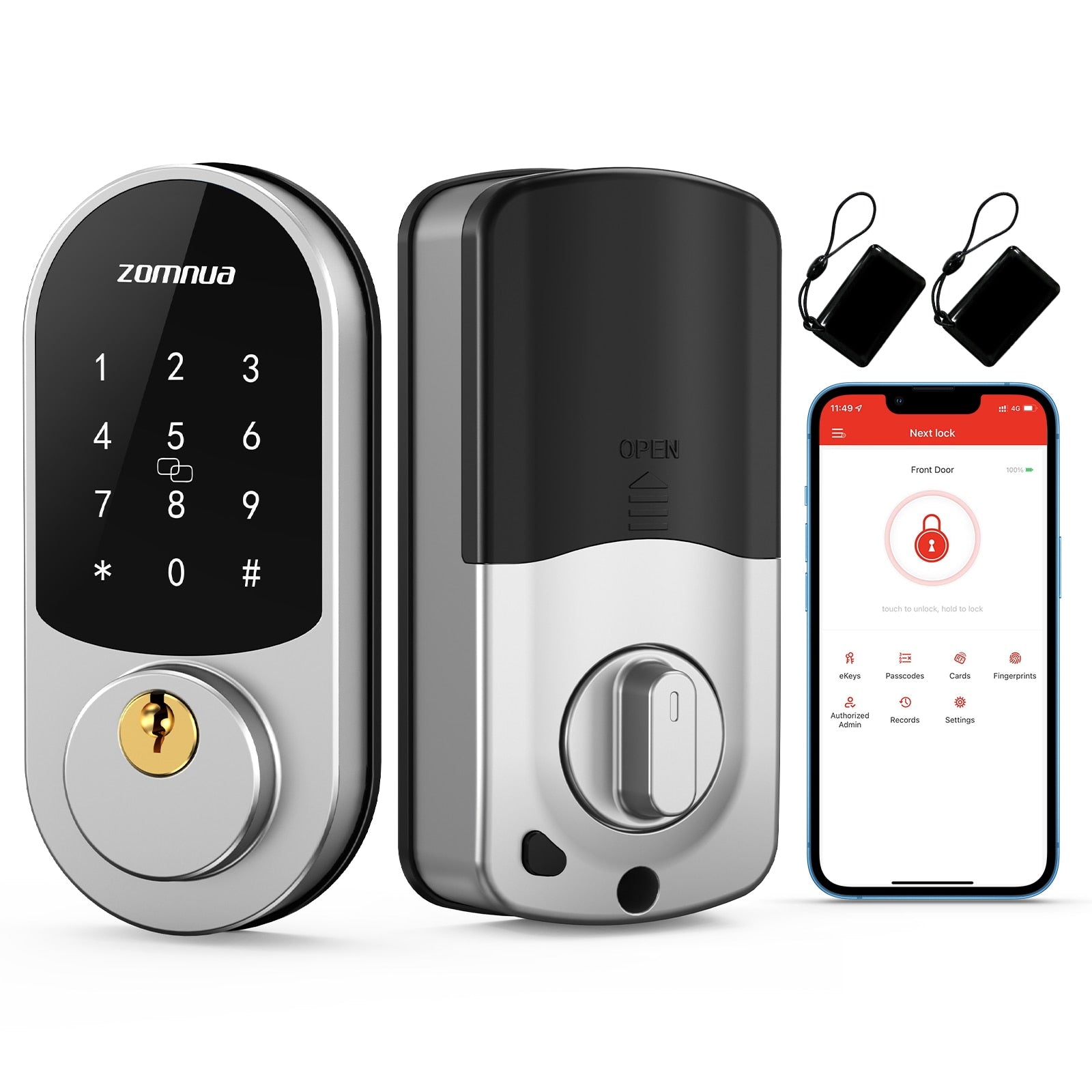 SMONET Smart Door Locks with Keypads Biometric Fingerprint Keyless Entry Deadbolt Touchscreen Electric Digital Auto Lock Home