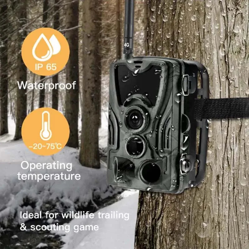 4G Hunting Trail Camera HC-801pro 4K Video Live Show 30MP APP Bluetooth Control Outdoor Wildlife Cameras Night Vision Photo Trap