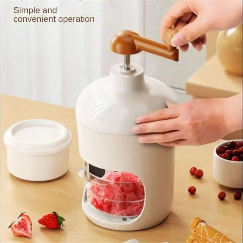 Shaved Ice Machine Mini Ice Crusher Hand Operated Shaved Ice Milkshake Maker Household Portable Small Hail Machine Kitchen Tool